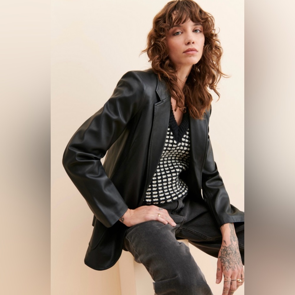 Anthropologie Black Vegan Leather Jacket